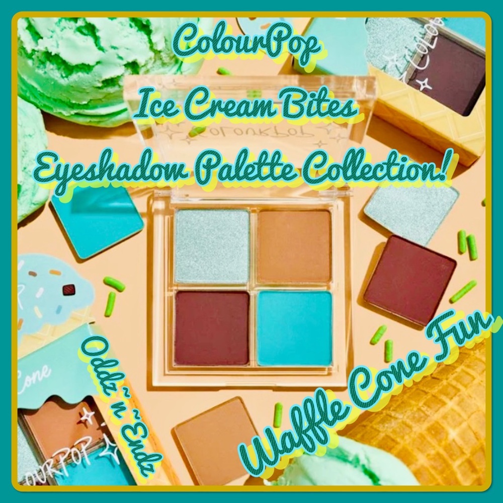 SOLD❌FINAL PRICE!/ColourPop Ice Cream Bites Waffle Cone🍦Eyeshadow Quad Palette!